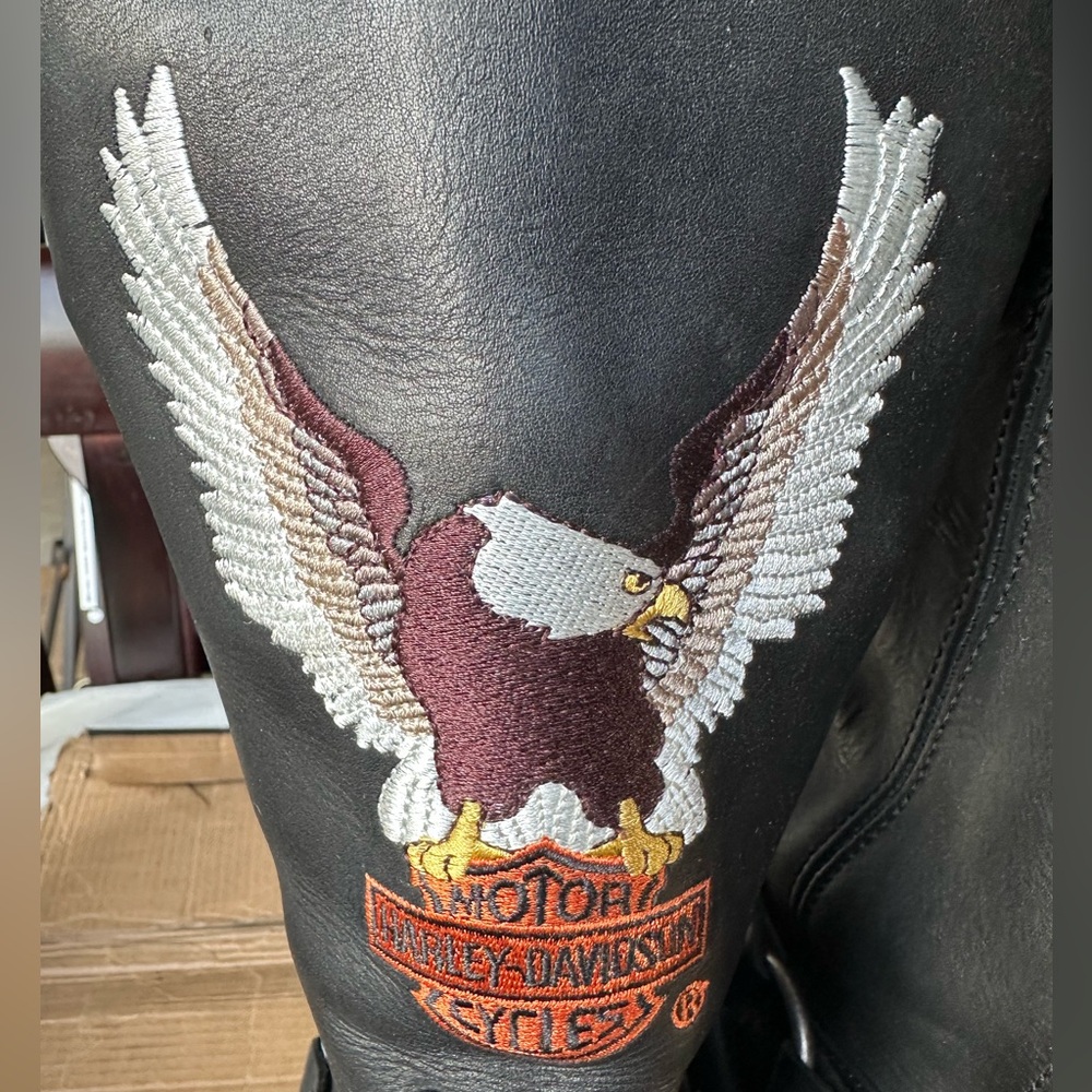 Harley-Davidson Darren eagle black boots damaged box perfect condition size 11.5 - Picture 1 of 7